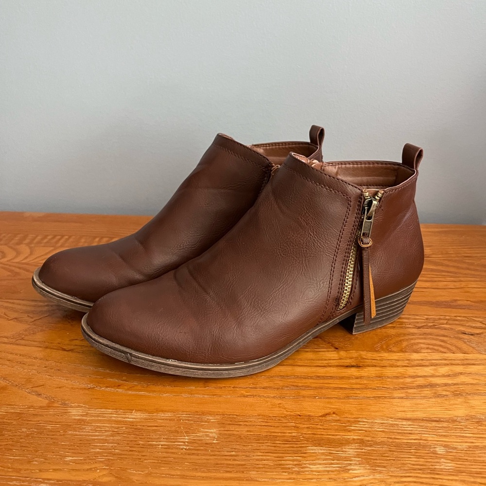 Faux Leather Booties